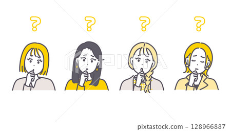 Illustration material of a woman in a worried pose Illustration material of a woman in a worried pose 128966887