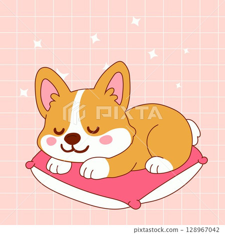 corgi, dog, sleeping 128967042