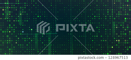 Digital green pixel pattern background Digital green pixel pattern background 128967513