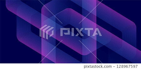 Modern medical or health care scientific abstract background with hexagons. Geometric stripe line art design for poster, brochure, cover, banner, header, website, presentation template 128967597