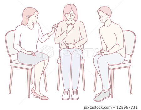 An illustration of a supportive counseling session highlighting the importance of guidance 128967731