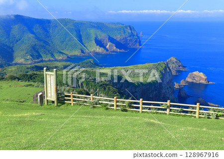 [Shimane Prefecture] Kuniga Coast as seen from Matengai Cliff (Nishinoshima, Oki Islands) 128967916