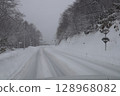 Snowy road 128968082