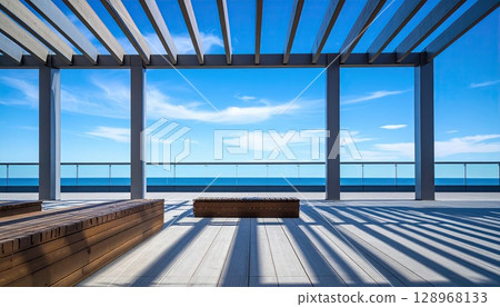 AI 圖像：可欣賞藍天和大海的甲板 128968133