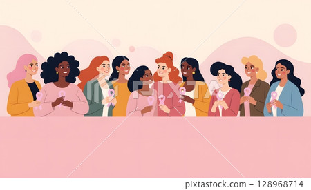 Diverse Group of Women Supporting Awareness and Unity in a Positive Environment Diverse Group of Women Supporting Awareness and Unity in a Positive Environment 128968714