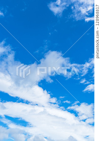 Summer sky: Clear blue sky and clouds 191 128968817