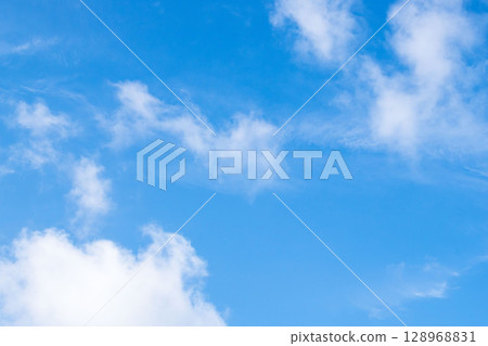 Summer sky: blue sky and clouds 08 128968831