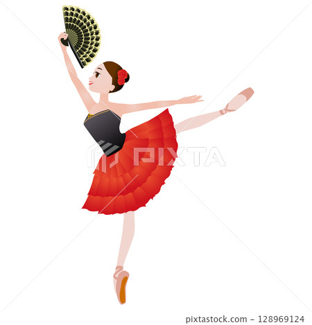 舞者的插圖_芭蕾舞劇《堂吉訶德》中芭蕾舞演員在跳舞基特里的形象 舞者的插圖_芭蕾舞劇《堂吉訶德》中芭蕾舞演員在跳舞基特里的形象 128969124
