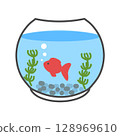 Goldfish bowl illustration 128969610