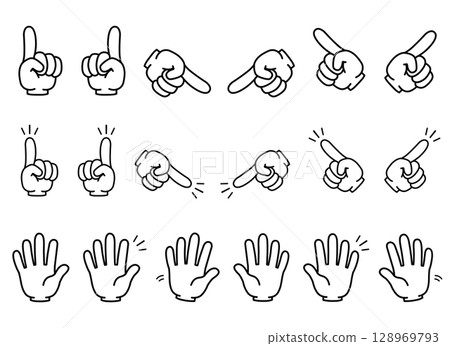 Hand sign illustration material 128969793