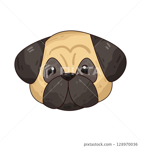 illustration of Pug dog illustration of Pug dog 128970036