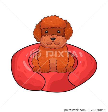 illustration of dog bed 128970048