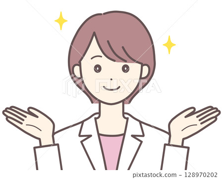 A white lady spreading both hands 128970202