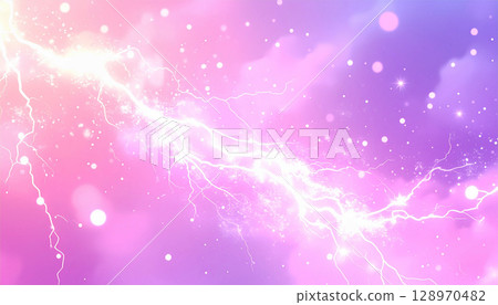 Sparkling lightning effect, pink and purple gradient background 128970482