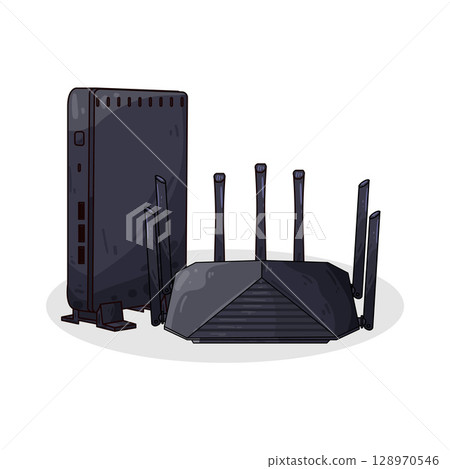 illustration of router illustration of router 128970546