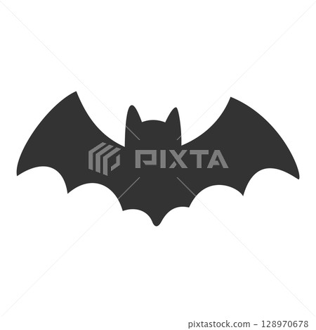 平面風格的萬聖節蝙蝠圖標 128970678