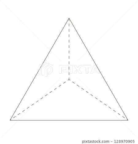 Vector illustration of a transparent triangular pyramid shape Vector illustration of a transparent triangular pyramid shape 128970905
