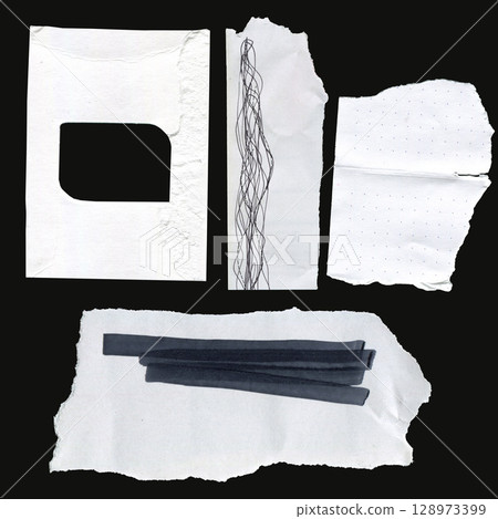 Torn vintage paper set of paper torn pieces for collage. Beige shapes of jagged uneven edges. Ripped different paper fragments collection. Textured grunge element bundle for text box, banner, poster. Torn vintage paper set of paper torn pieces for collage. Beige shapes of jagged uneven edges. Ripped different paper fragments collection. Textured grunge element bundle for text box, banner, poster. 128973399