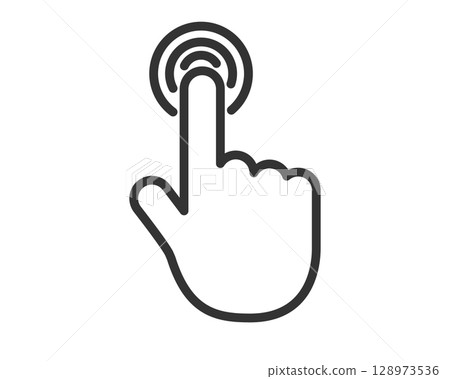 Tap operation hand icon click hand finger pointer | Vector material 128973536