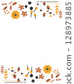 Orange cute botanical frame 128973885