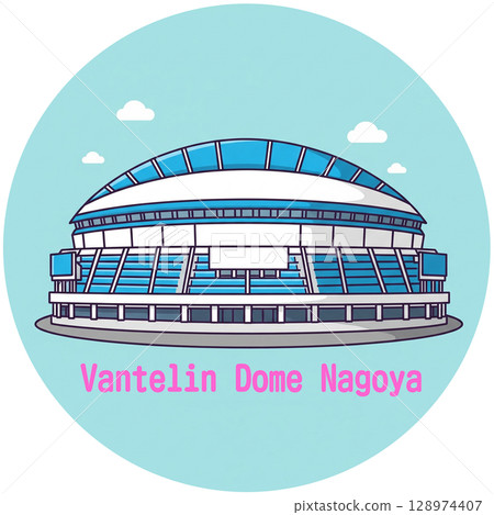 Vantelin Dome Nagoya（名古屋巨蛋）插圖圖示素材地圖圖示/插圖地圖創作 128974407