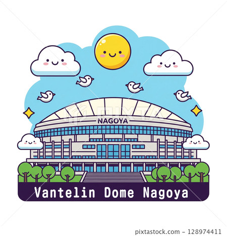Vantelin Dome Nagoya (Nagoya Dome) Textless icon material Map icon/illustrated map creation Vantelin Dome Nagoya (Nagoya Dome) Textless icon material Map icon/illustrated map creation 128974411