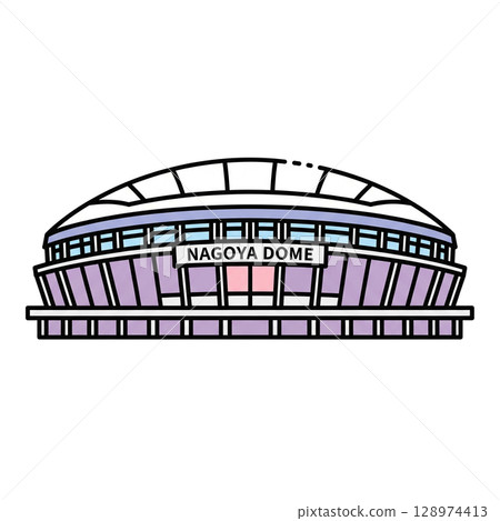 名古屋巨蛋（Vantelin Dome Nagoya）圖標素材地圖圖示/插圖地圖製作 128974413