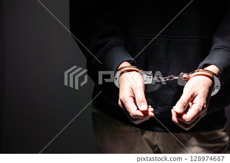 Criminal handcuffs Criminal handcuffs 128974687