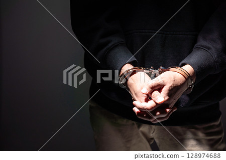 Criminal handcuffs 128974688