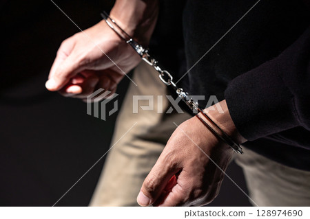Criminal handcuffs 128974690