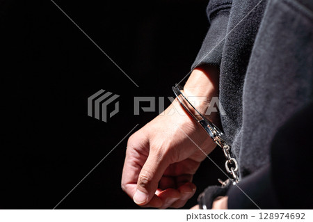 Criminal handcuffs 128974692