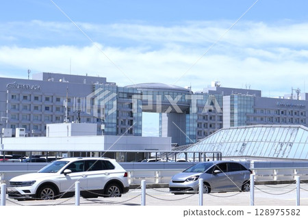 Aeroplaza and Hotel Nikko seen from Kansai Airport 128975582