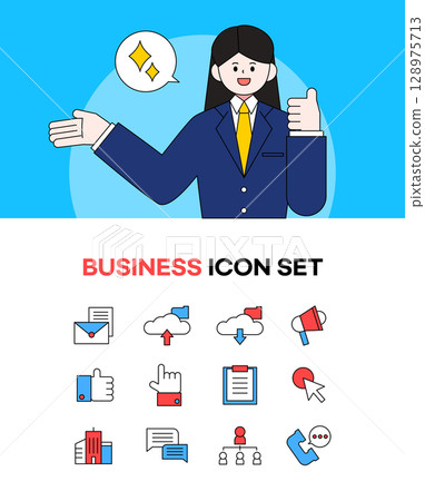 Character situation illustration icon set 128975713