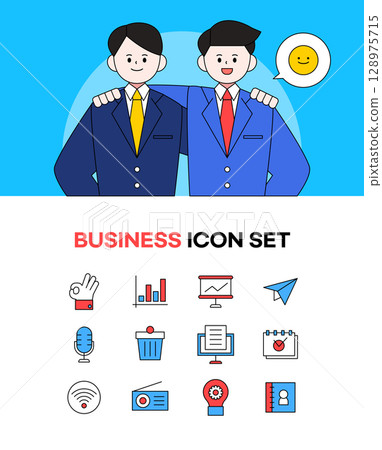 Character situation illustration icon set 128975715