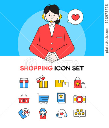 Character situation illustration icon set Character situation illustration icon set 128975718