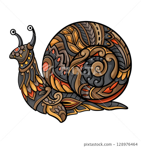 snail mandala arts isolated on white background snail mandala arts isolated on white background 128976464