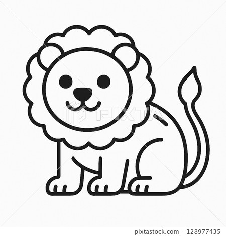 Cute lion piggy bank 128977435