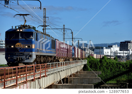 EF510-508 container freight train running on the Joto freight line 128977653