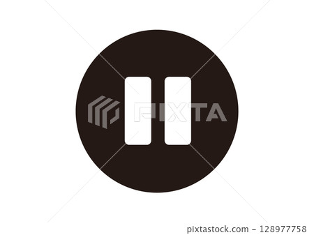 簡單的暫停按鈕圖標 128977758