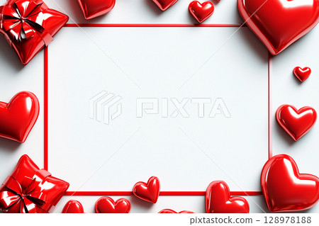 Creative 3D hearts and gift boxes perfect for Valentine's Day celebrations and love messages Creative 3D hearts and gift boxes perfect for Valentine's Day celebrations and love messages 128978188