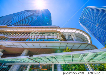 Tokyo cityscape in July. A ray of hope... Takanawa Gateway City in front of Takanawa Gateway Station, etc. = 26th 128978210