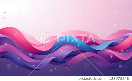 White Geometric Accents on Colorful Vector Flow 128978848