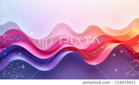 Ribbon Waves Flow Over Purple Smooth Base Ribbon Waves Flow Over Purple Smooth Base 128978851