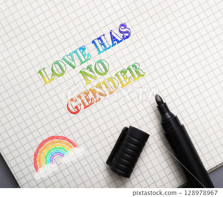 A black marker is next to the rainbow A black marker is next to the rainbow 128978967