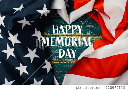 Red, white, and blue American flag with a heart in the middle Red, white, and blue American flag with a heart in the middle 128979113