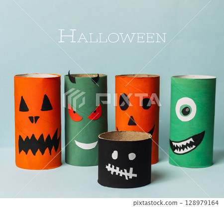 Halloween is the theme of this image 128979164