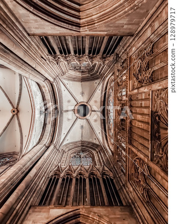 The image is of a cathedral with a high ceiling and a large dome The image is of a cathedral with a high ceiling and a large dome 128979717
