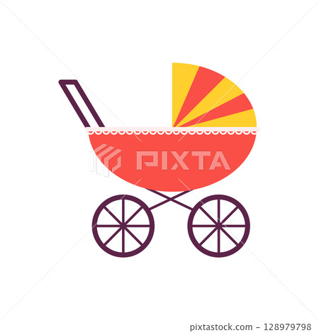 baby carriage illustration 128979798