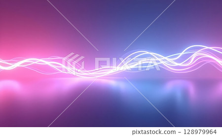 Minimalist Abstract Glow with Blue and Pink Light 128979964