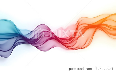 Abstract Bright Swirls Moving Across White Space 128979981